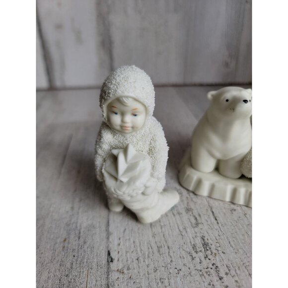 Dept 56 snow babies you are my lucky star polar bear Xmas figure set - Picture 2 of 7